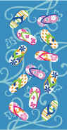 "Colorful FlipFlops" Beach Towel