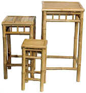 Stool Bamboo Nesting 3pc High