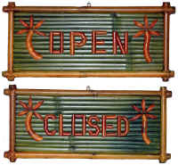 Sign Bamboo Open/Close