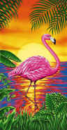 "Flamingo Sun" Beach Towel