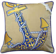 Outdoor Nautical Anchor Pillow