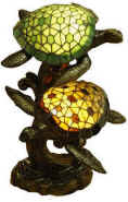 Tiffany Style Sea Turtles Accent Lamp