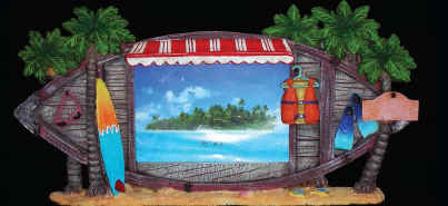 Cabana Boat Picture Frame w/Surfboard