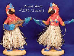 Parrot Hula Bobble Figurine
