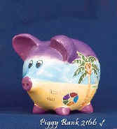Purple Palm Piggy Bank
