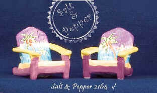 Hand Painted Beach Chair Salt & Pepper